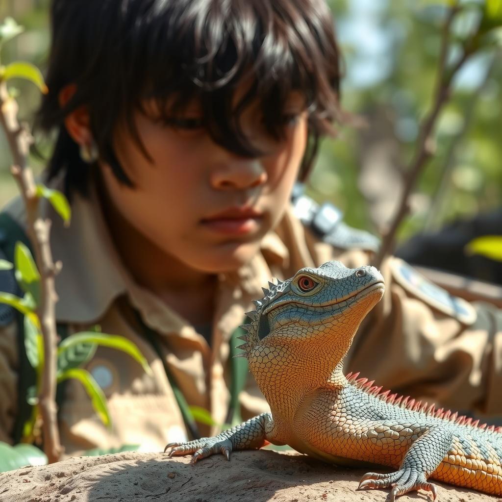 Unique Skin of Caiman Lizard